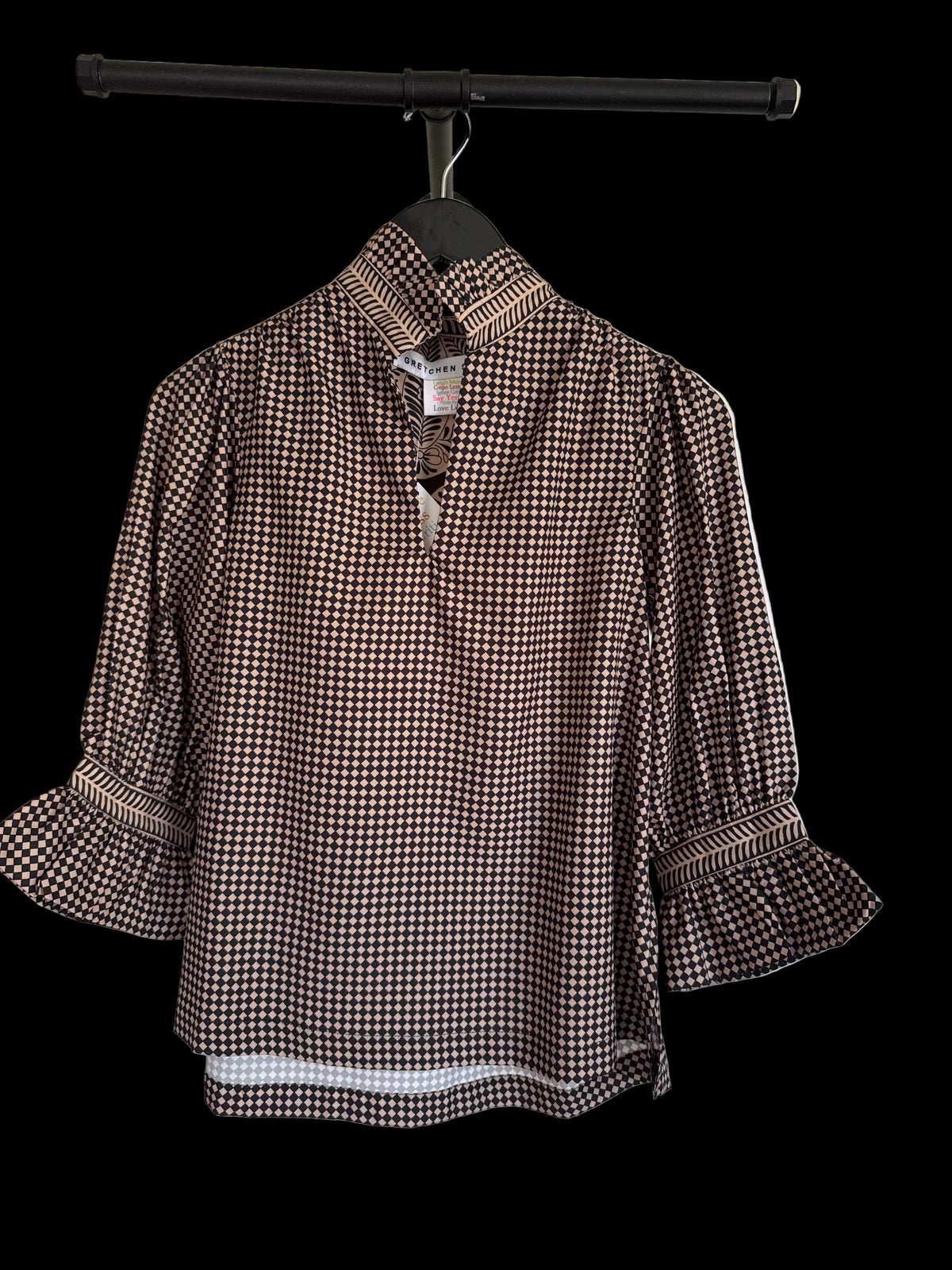 Ruffle Neck Checkered
