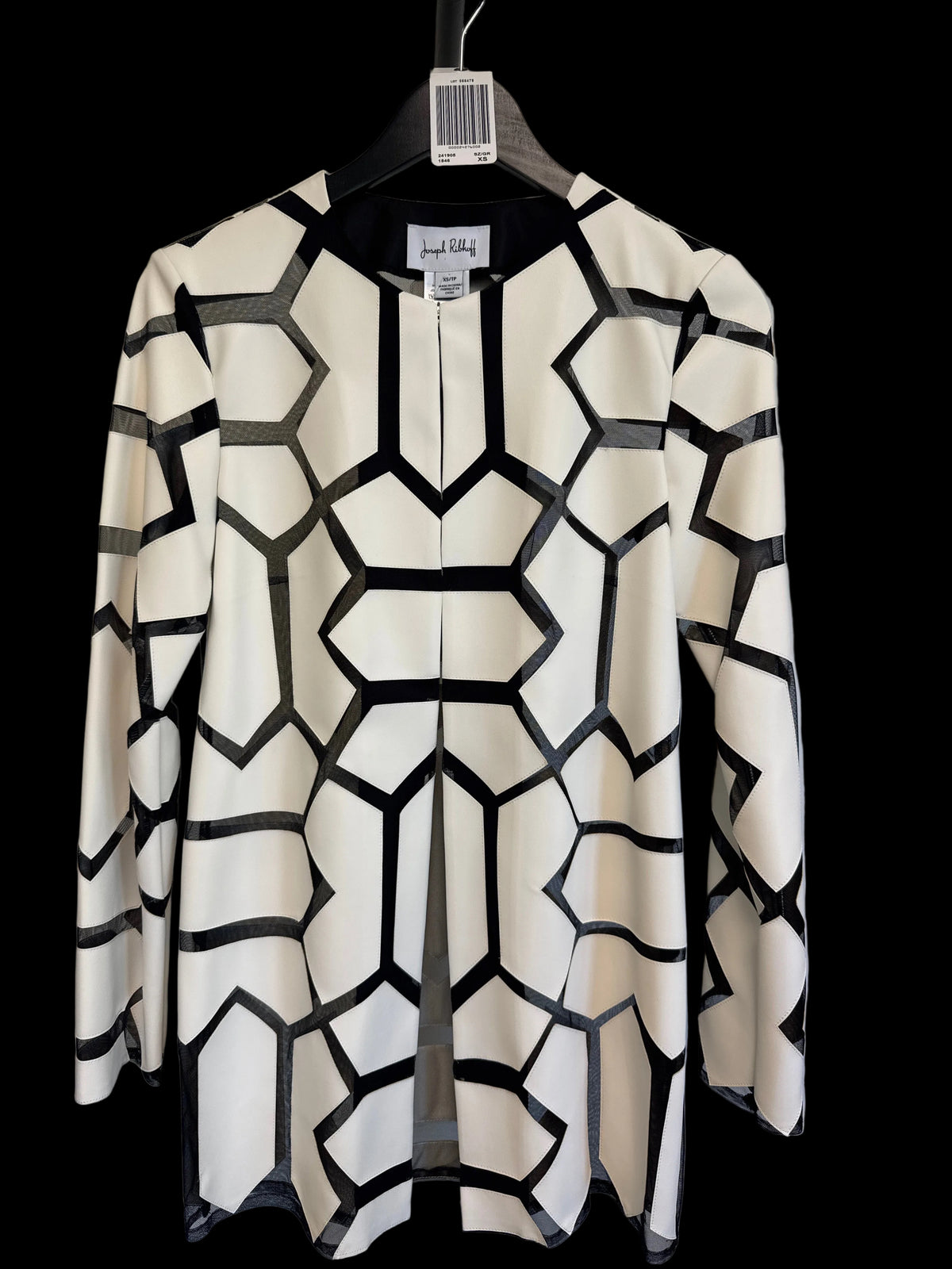 Jacket White Shapes Black Mesh